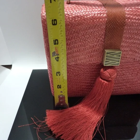 Serpui MarieWicker RATTAN Bag TOP HANDLE Collectible CROSSBODY CHAINTASSEL